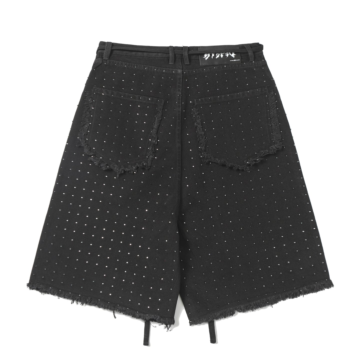 Rhinestone Frayed | Denim Shorts