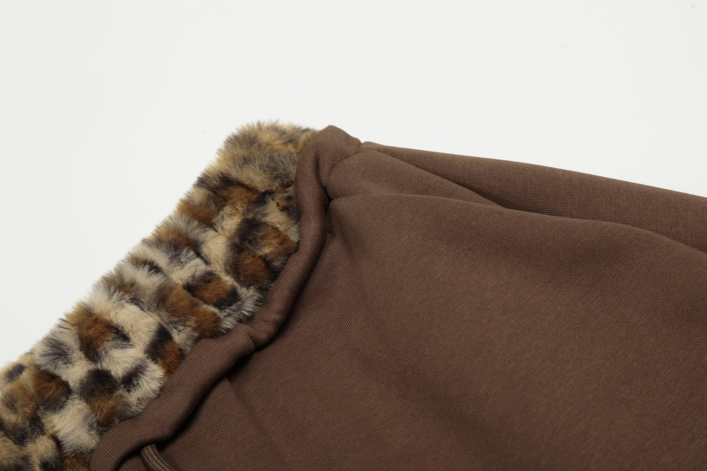 Faux-fur Leopard| Embroidery Barrel Pants