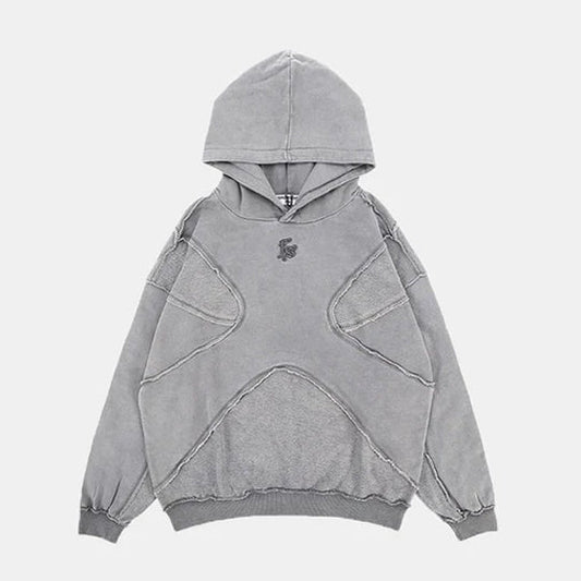 Washed Hoodie | Panelled Streetwear Pullover