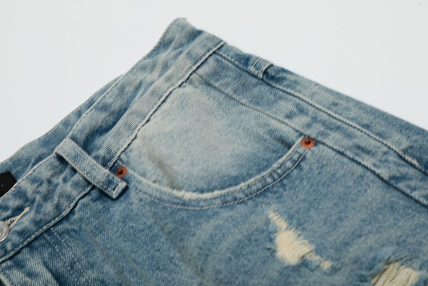 Ripped Washed | Wide-Leg Shorts