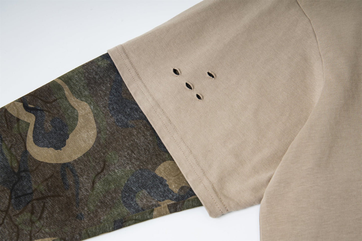 Retro Camouflage Patchwork | Ripped Sweatshirt