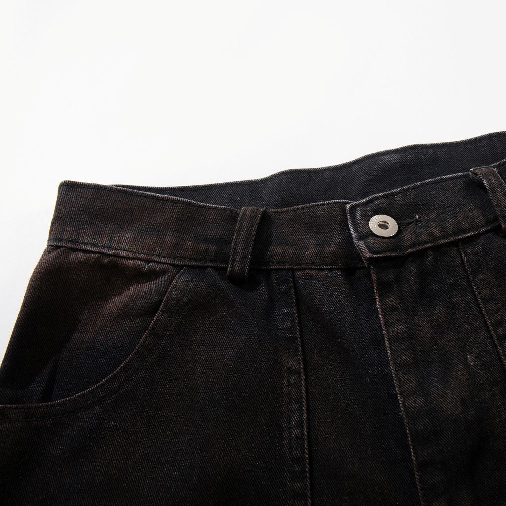 Tectonic Paneled Wide-Leg Jeans