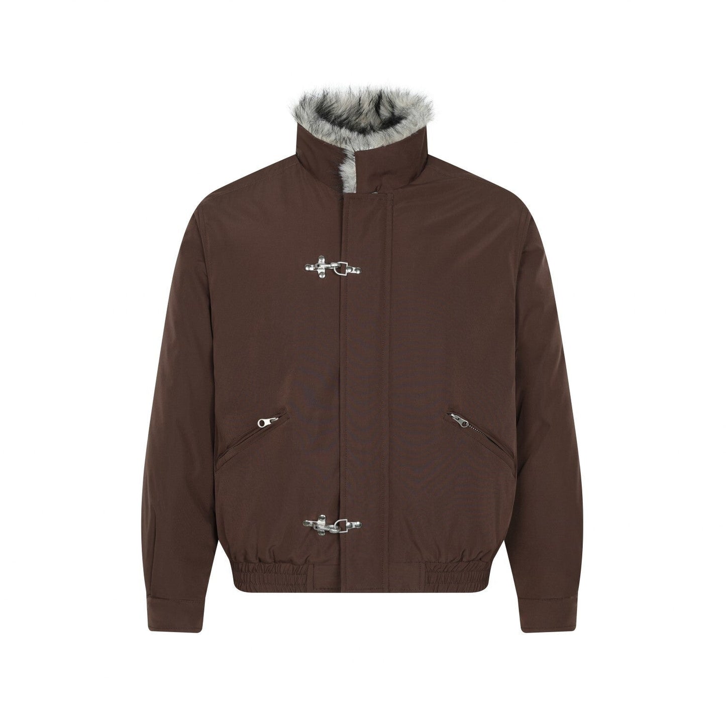 Fur Collar Fleece | Metal Button Coat