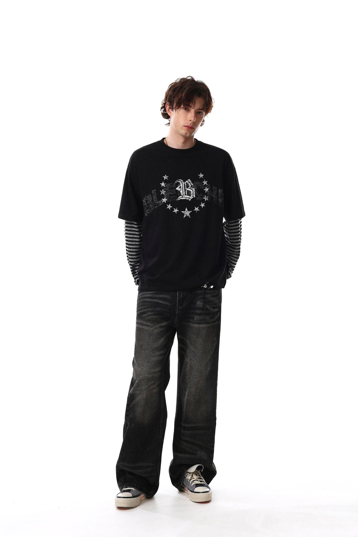 Midnight Striped Layered Tee