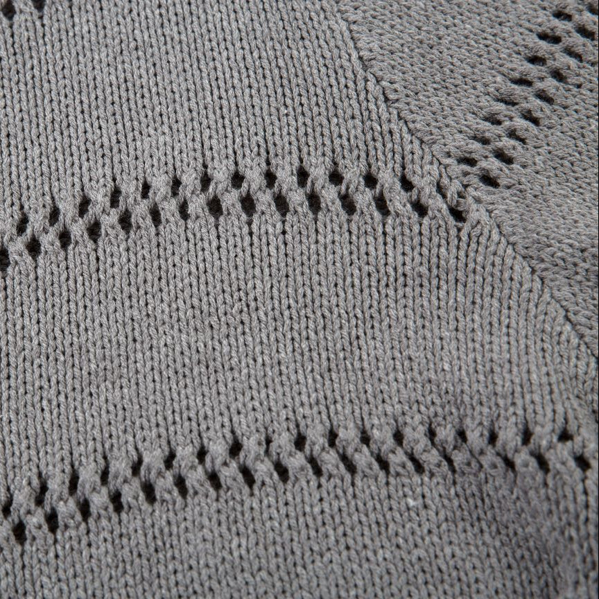 Open Knit Button Cardigan Sweater