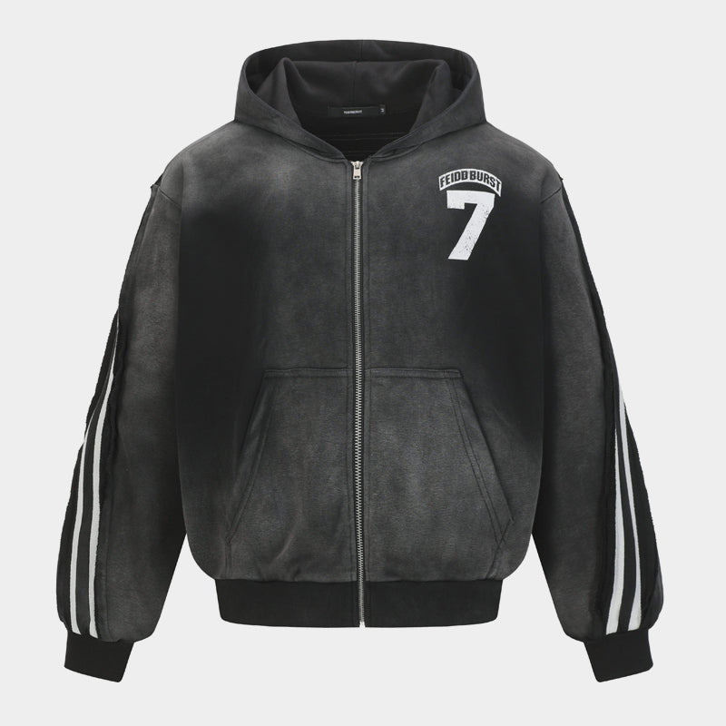 Vintage Sport Stripe | Zip Up Hoodie