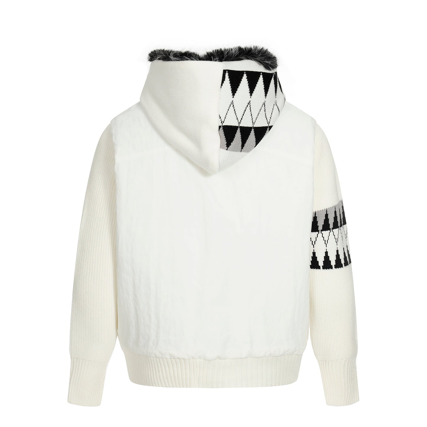 Knit Contrast | Fleece Hooded Jacket