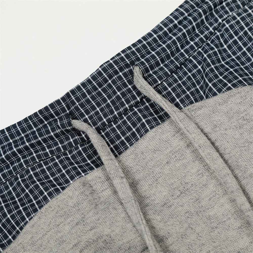LUW Plaid Patchwork Contrasting Casual Sweatpants
