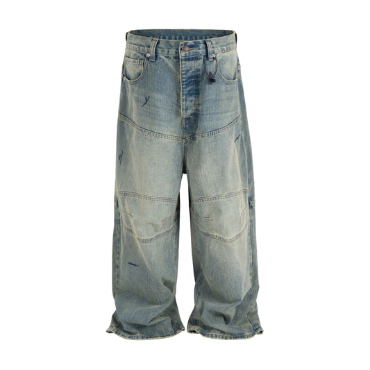 SANDWASH BAGGY BIKER DENIM