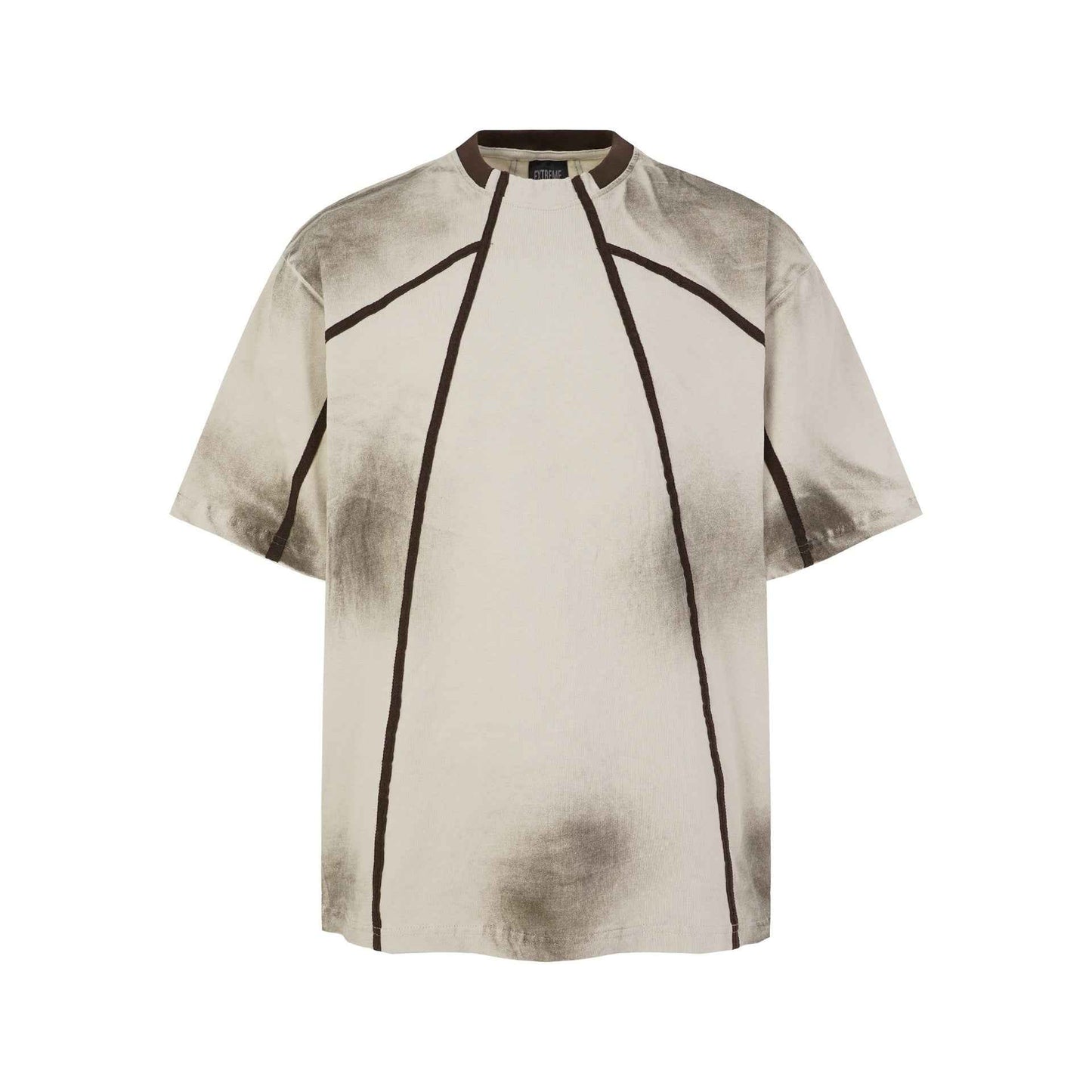 Line segmentation gradient short sleeved shirt