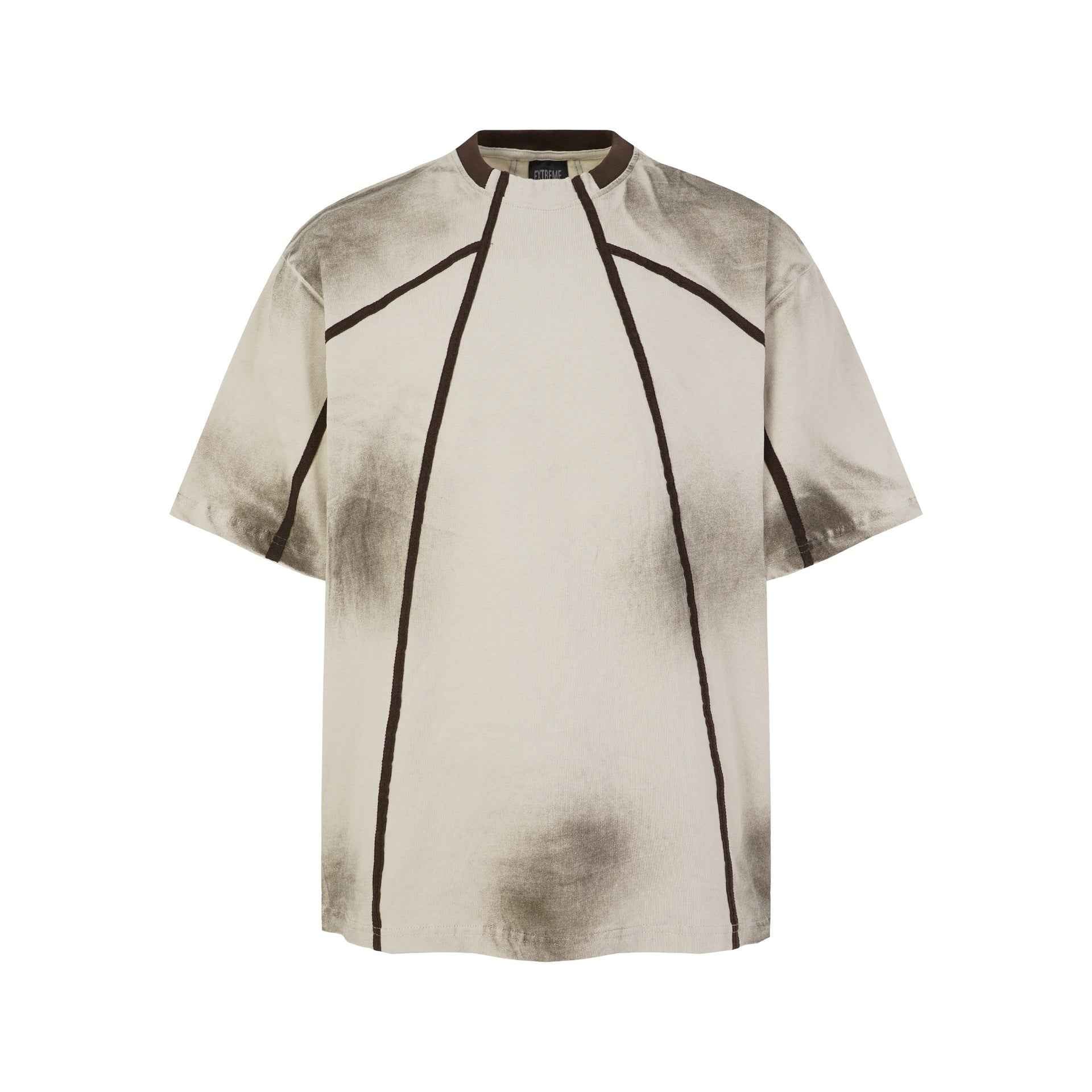 Line segmentation gradient short sleeved shirt