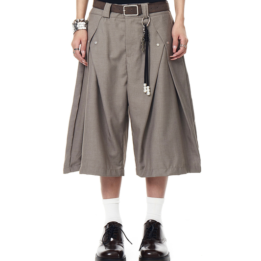 Vintage Deconstructed Pleated Shorts
