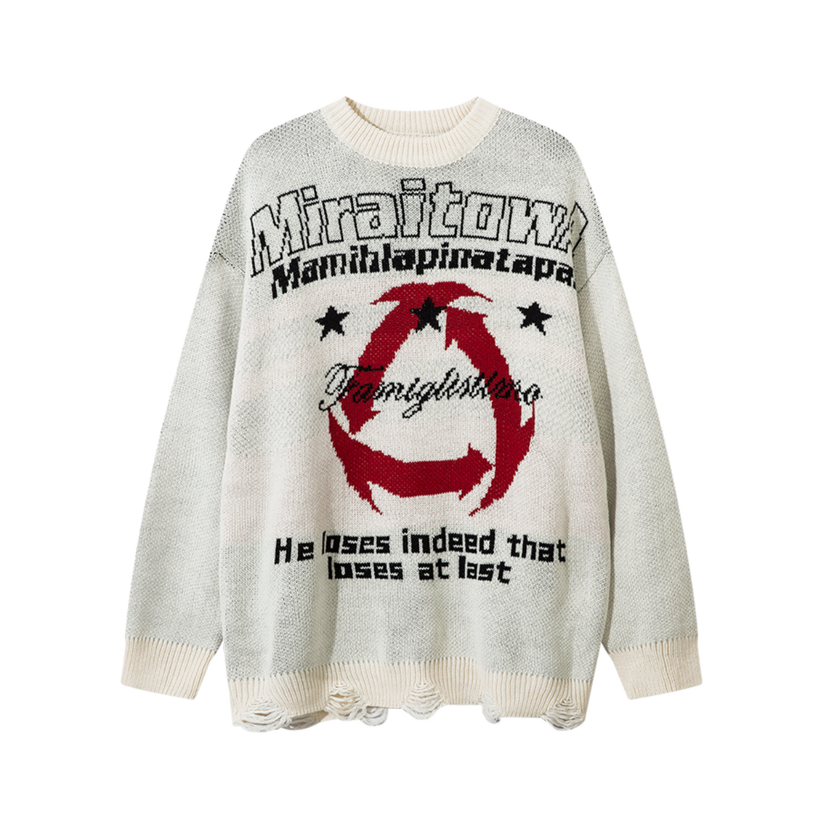Miraitown Mystery Distressed Sweater