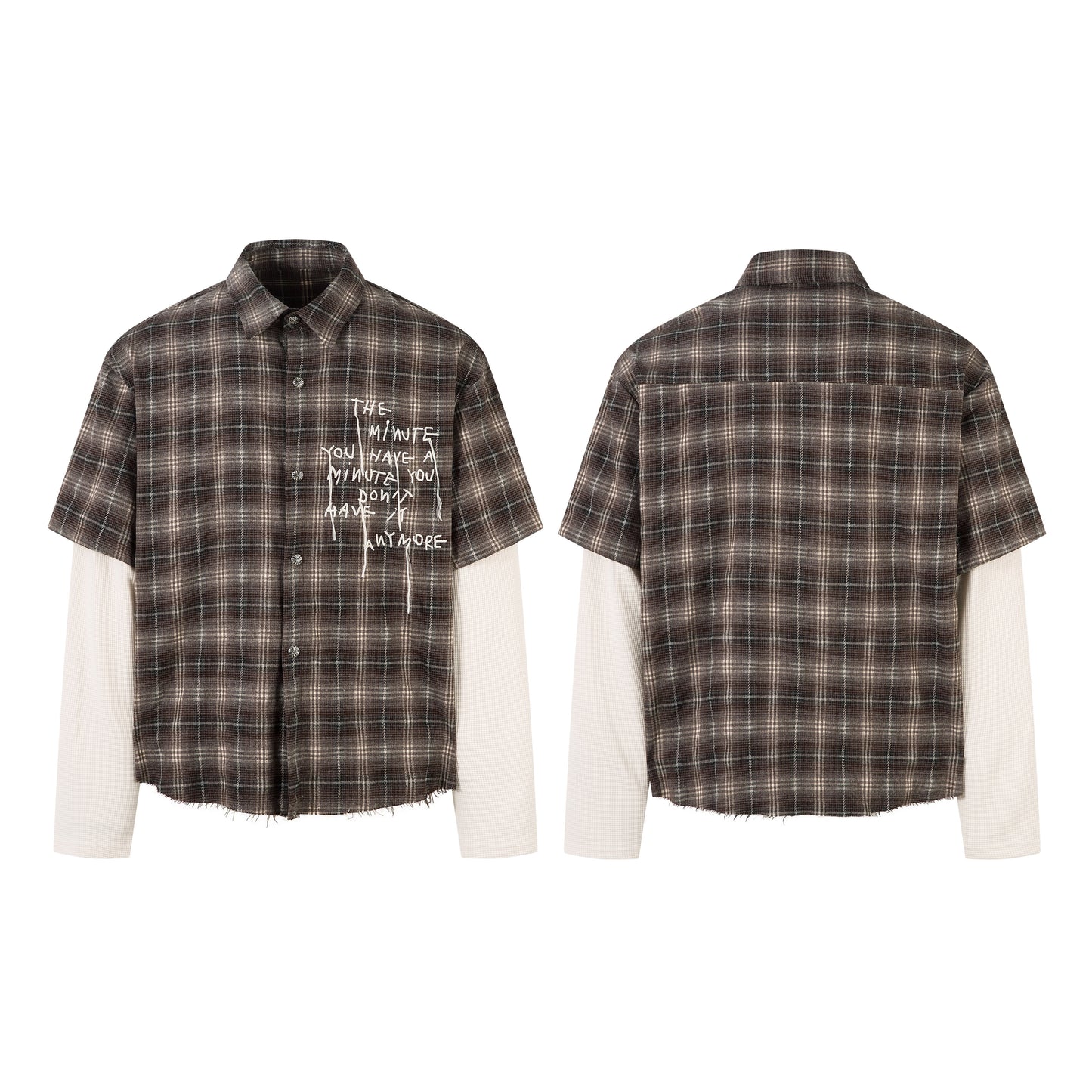 Vintage Plaid Contrast | Layered Sweatshirt