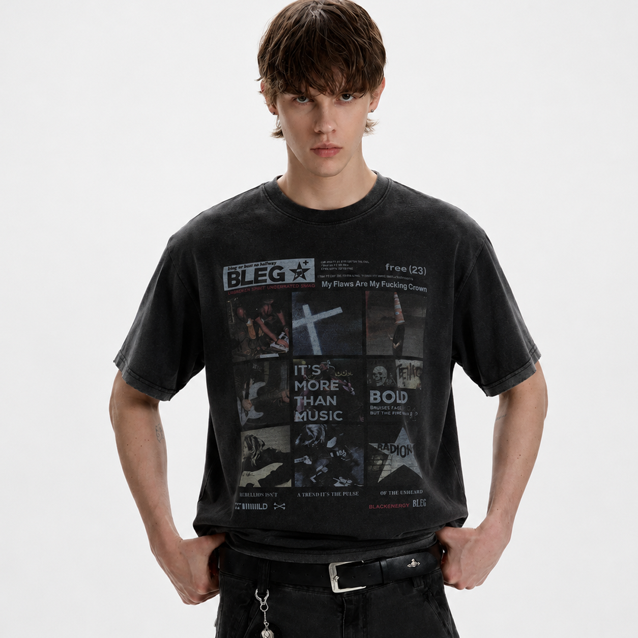 Vintage Washed Graphic Print Grunge T-Shirt