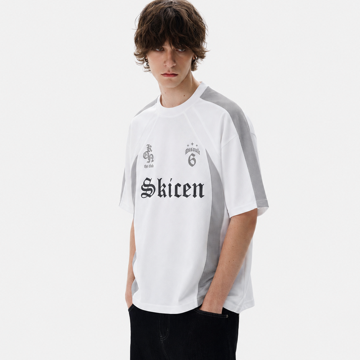 Gothic Font Jersey Street Loose T-Shirt