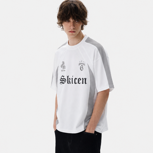 Gothic Font Jersey Street Loose T-Shirt