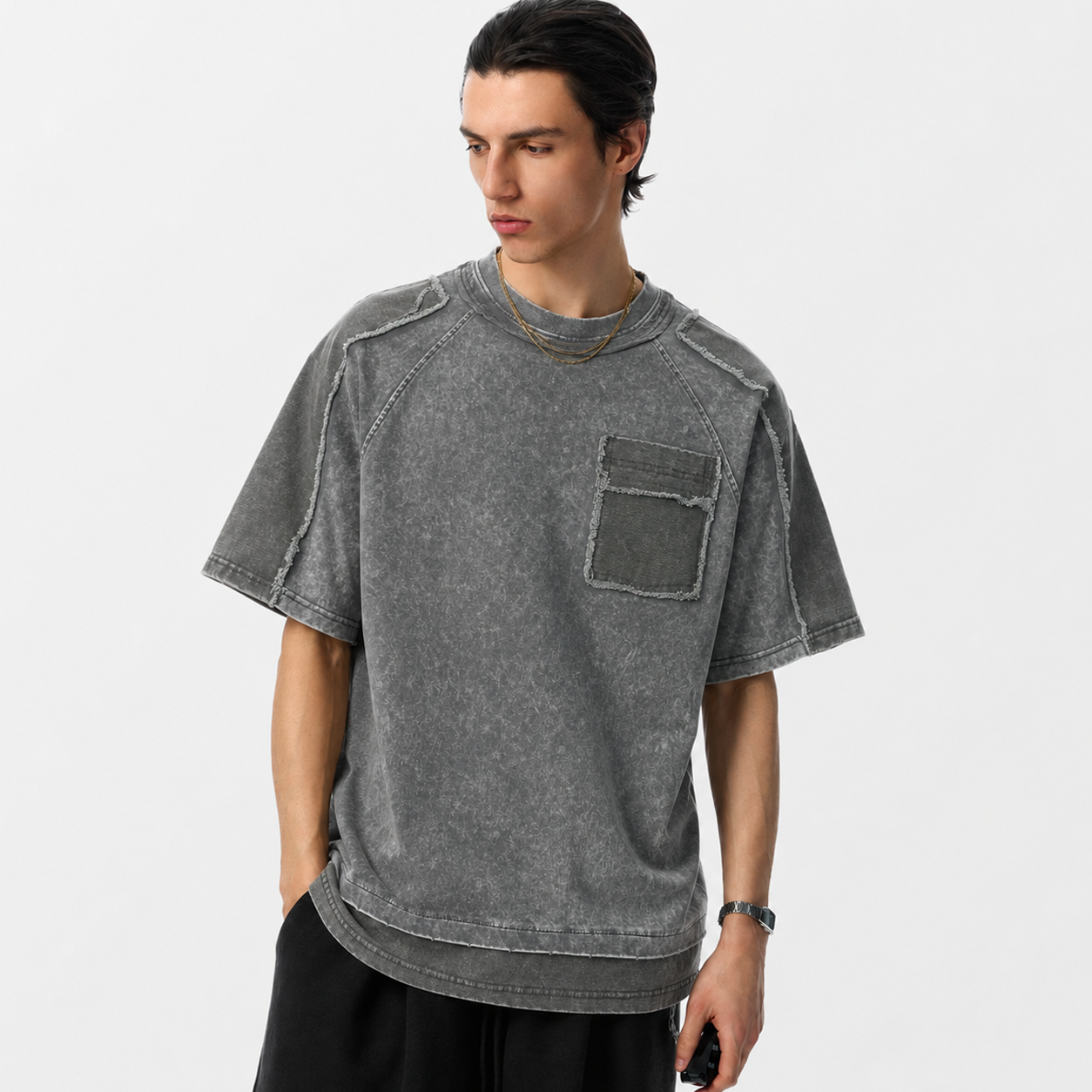 Exposed Seam Washed T Shirt - Effortless Vintage Style