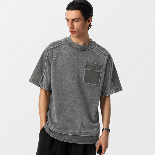 Exposed Seam Washed T Shirt - Effortless Vintage Style