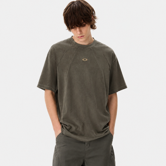 Suede Panel Raglan T-Shirt