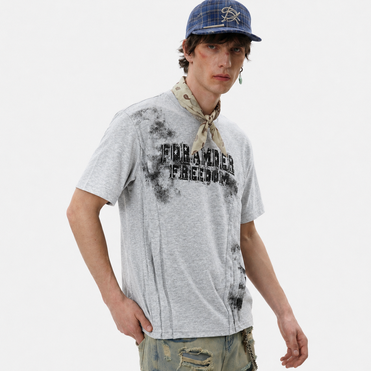 Deconstructed Pleated Freedom T-Shirt