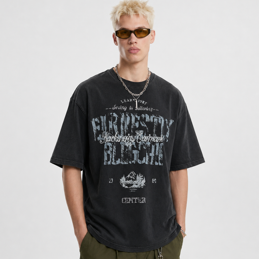 Vintage Washed Mountain Graphic T-Shirt - Elevate Your Outdoor Style