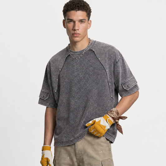 Panel Cotton Stitch T-Shirt