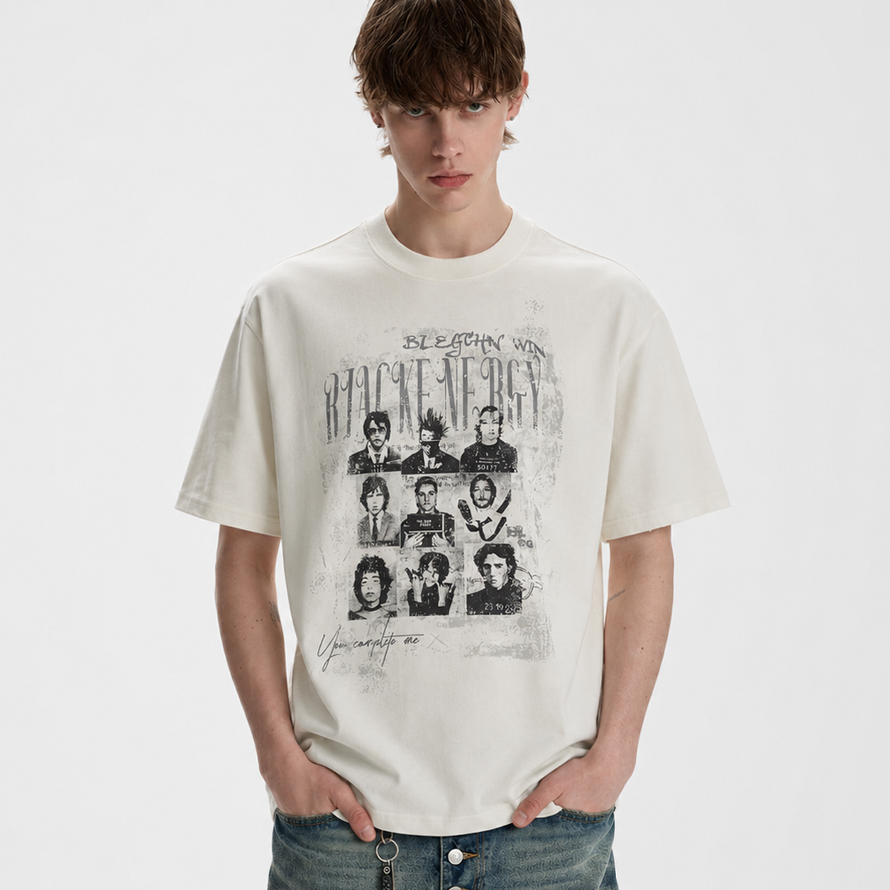 Oversized Gothic Graphic Print T-Shirt