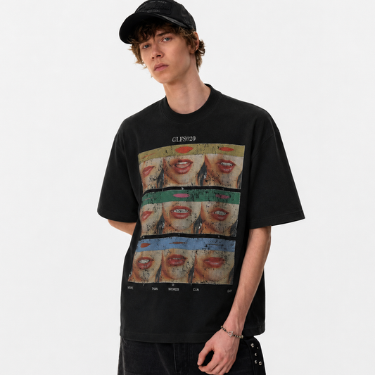 Pop Art Lip Print Graphic T-Shirt