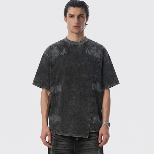 Vintage Washed Panel Seam Oversized T-Shirt
