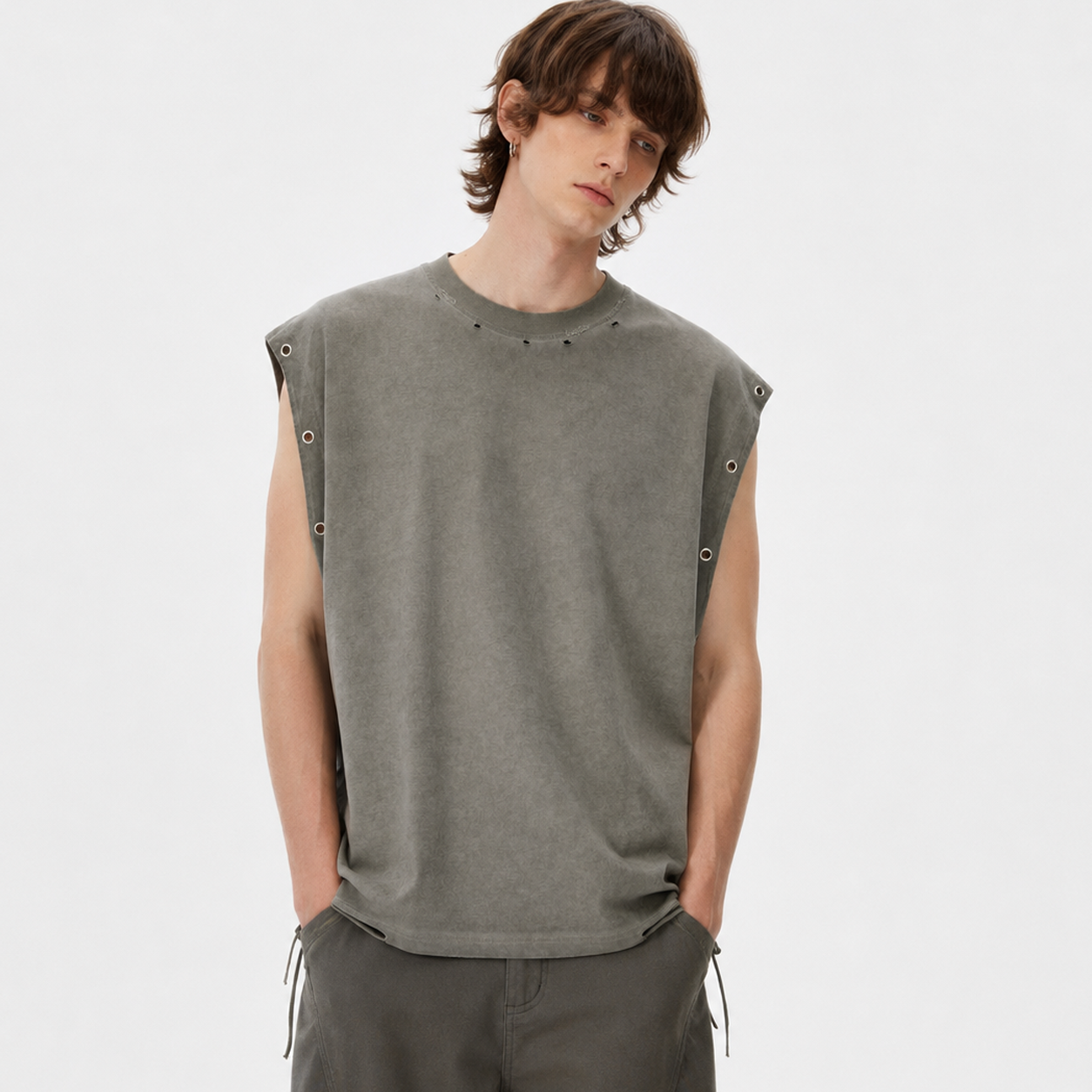 Vintage Washed Sleeveless T-Shirt