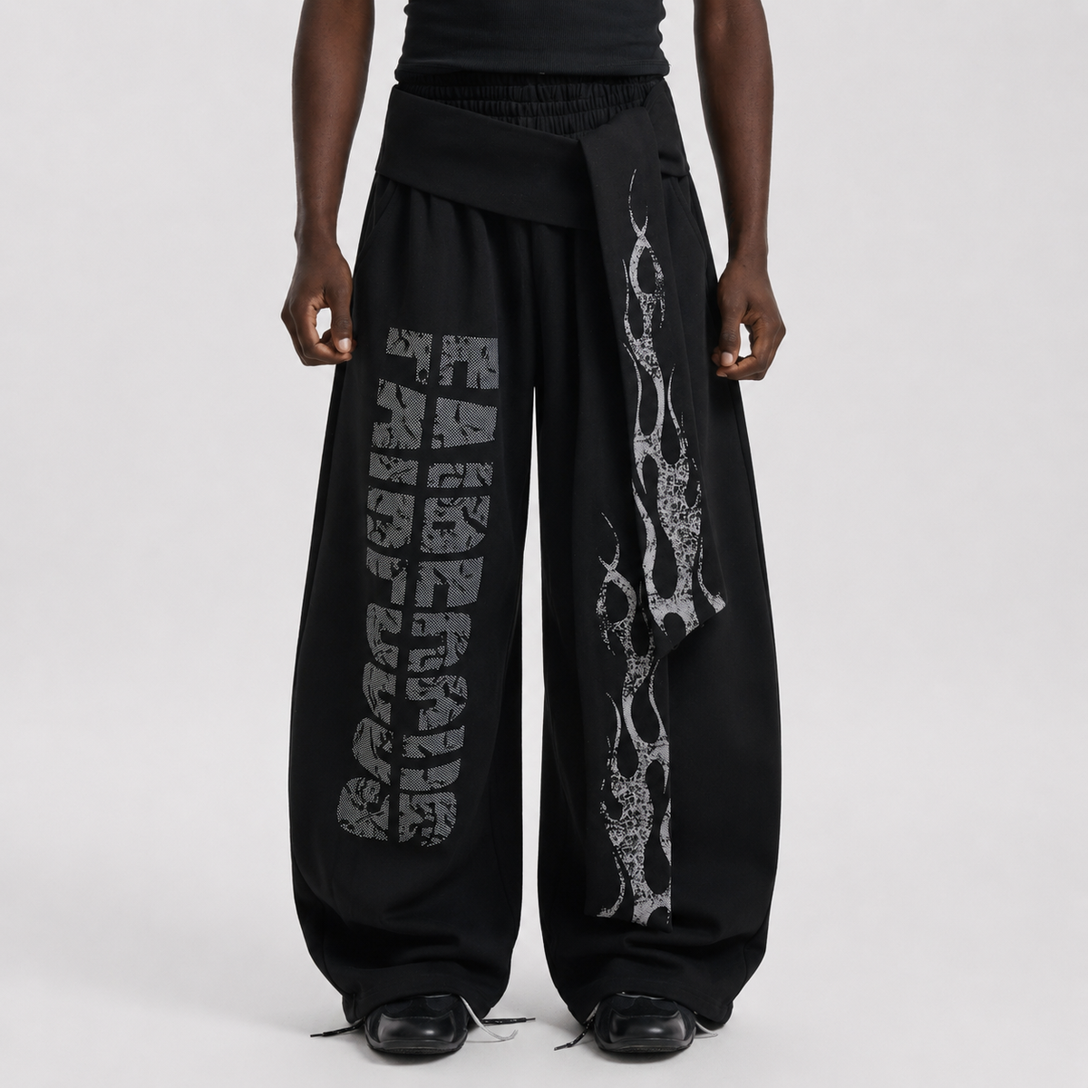 Dark Street Letter Flame Sweatpants - OMYGOODS