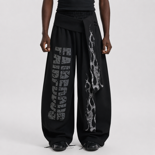 Dark Street Letter Flame Sweatpants - OMYGOODS