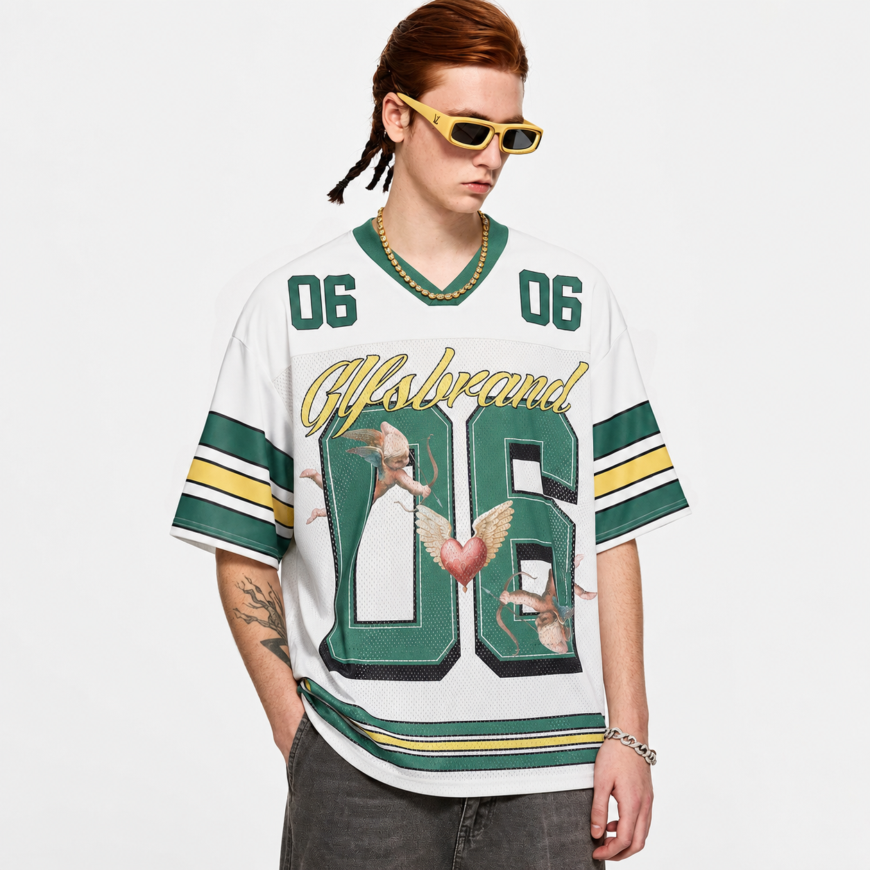 Sports Jersey V-Neck T-Shirt - Vintage Style Comfort