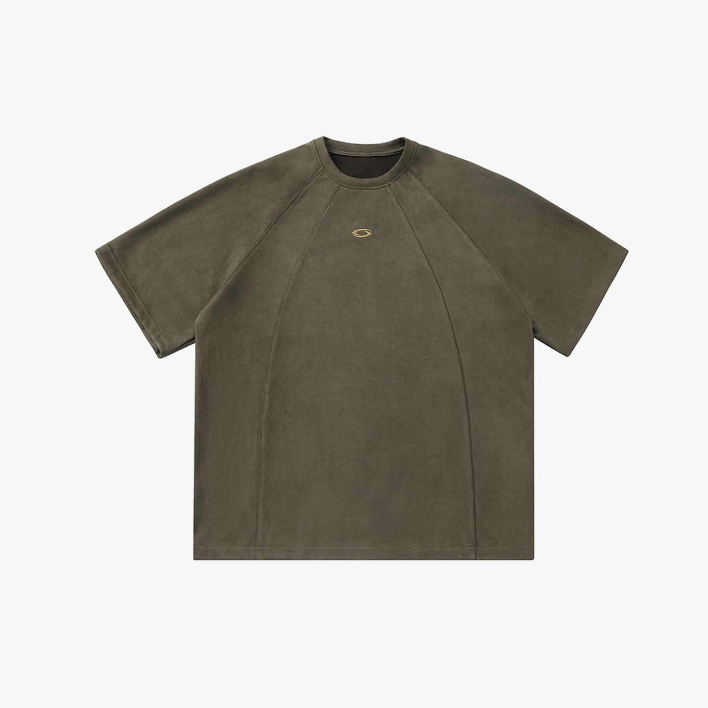 Suede Panel Raglan T-Shirt