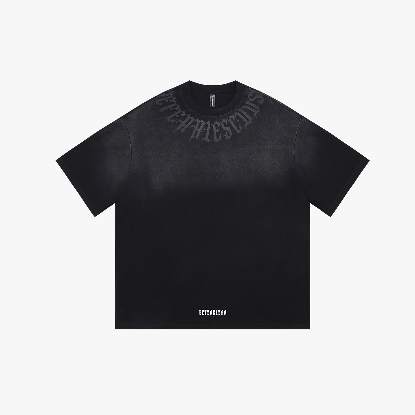 Retro Gradient Letter Printed Washed Oversize T-shirt