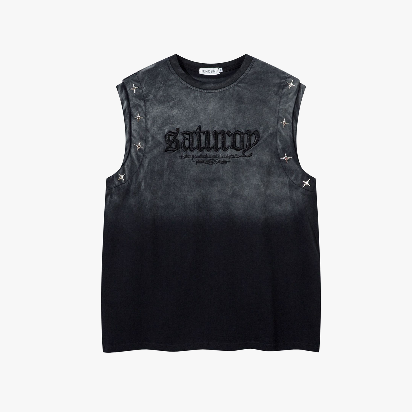 Jersey Knit Gradient Embroidered Stars Tank Top