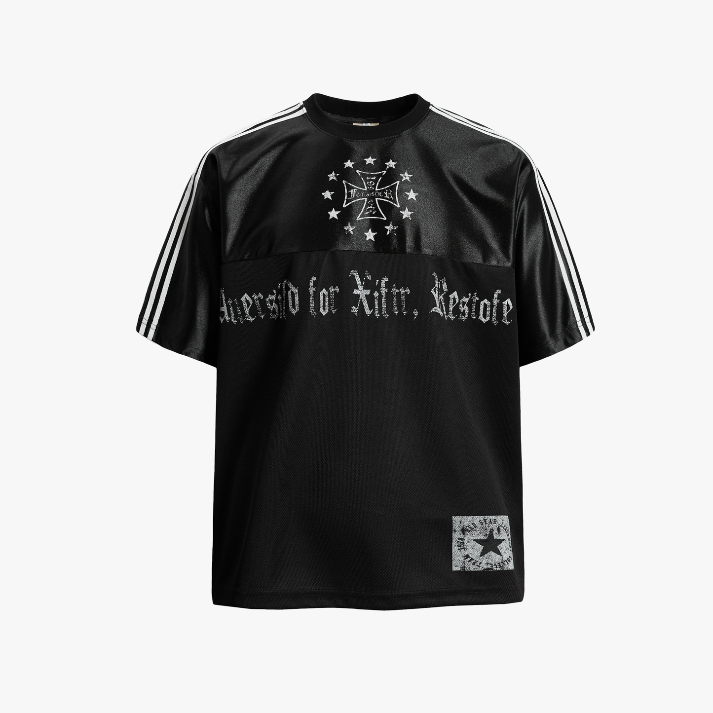 Gothic Chrome Mixed-Media Retro Jersey