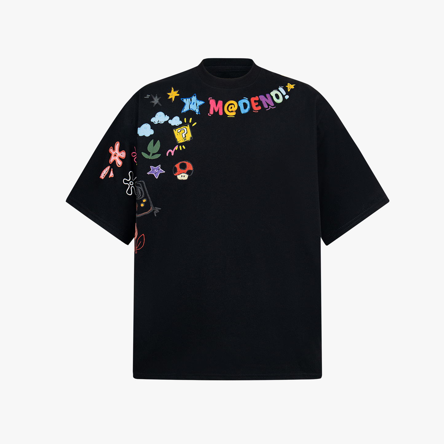 Colorful Fun Pattern Crew Neck T-Shirt
