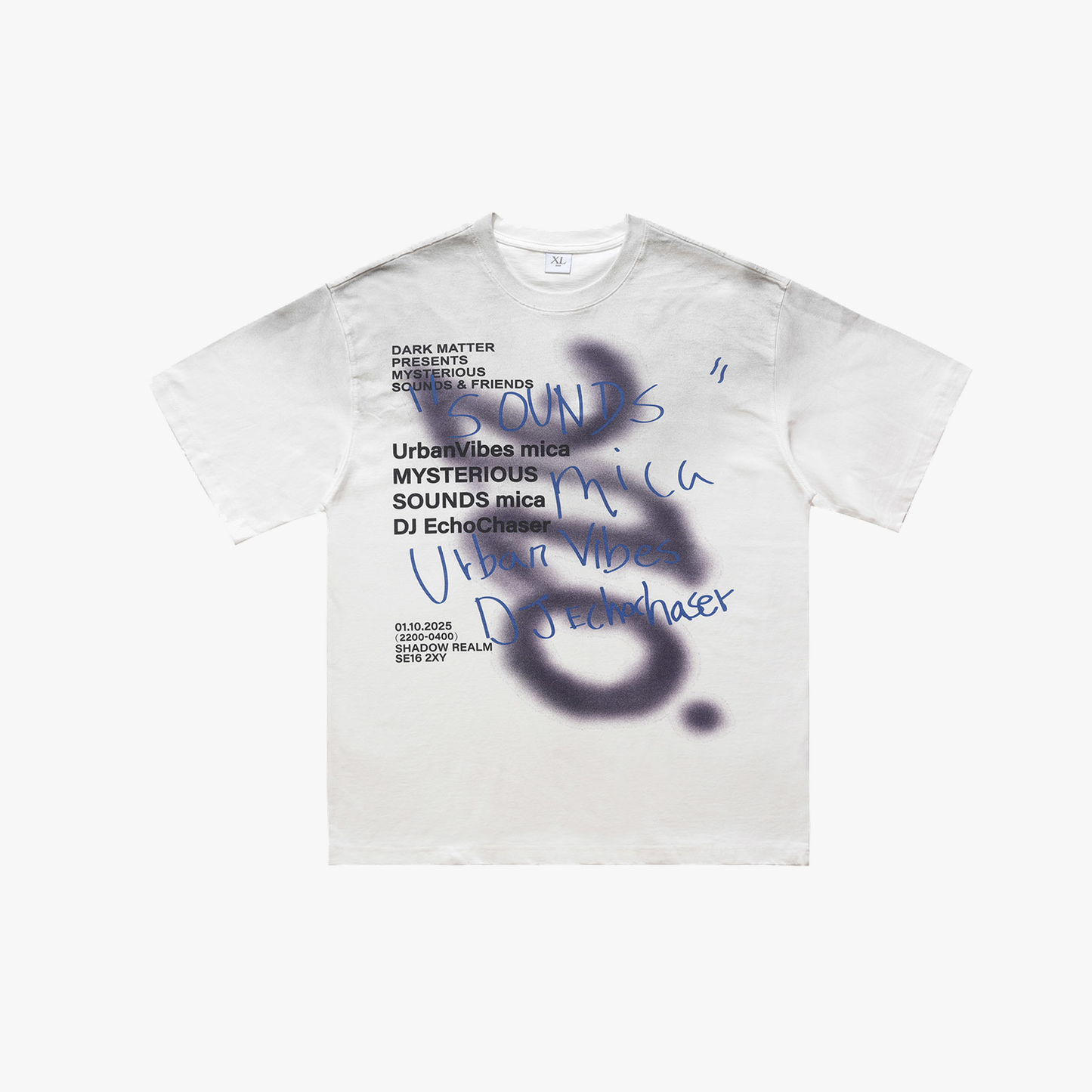 Washed Graffiti Text Print Spray Effect T-Shirt