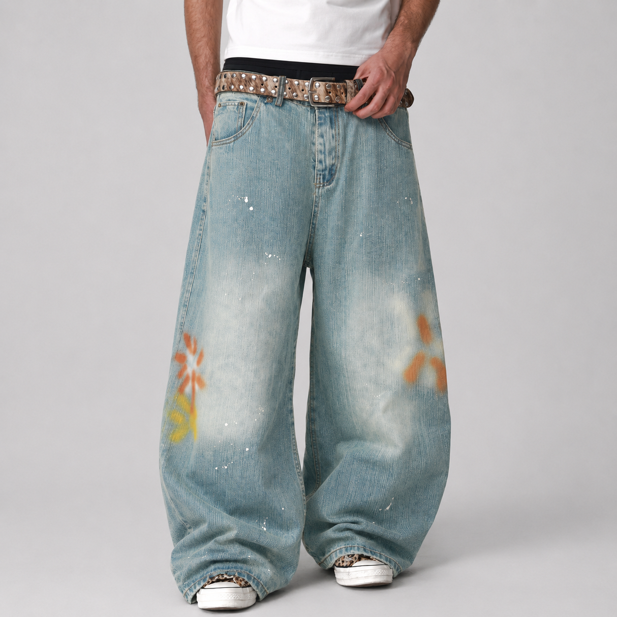 Washed Slub Machete Dye Jeans - Vintage-Inspired Streetwear