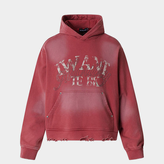 Letter Print | Oversized Washed Hoodie