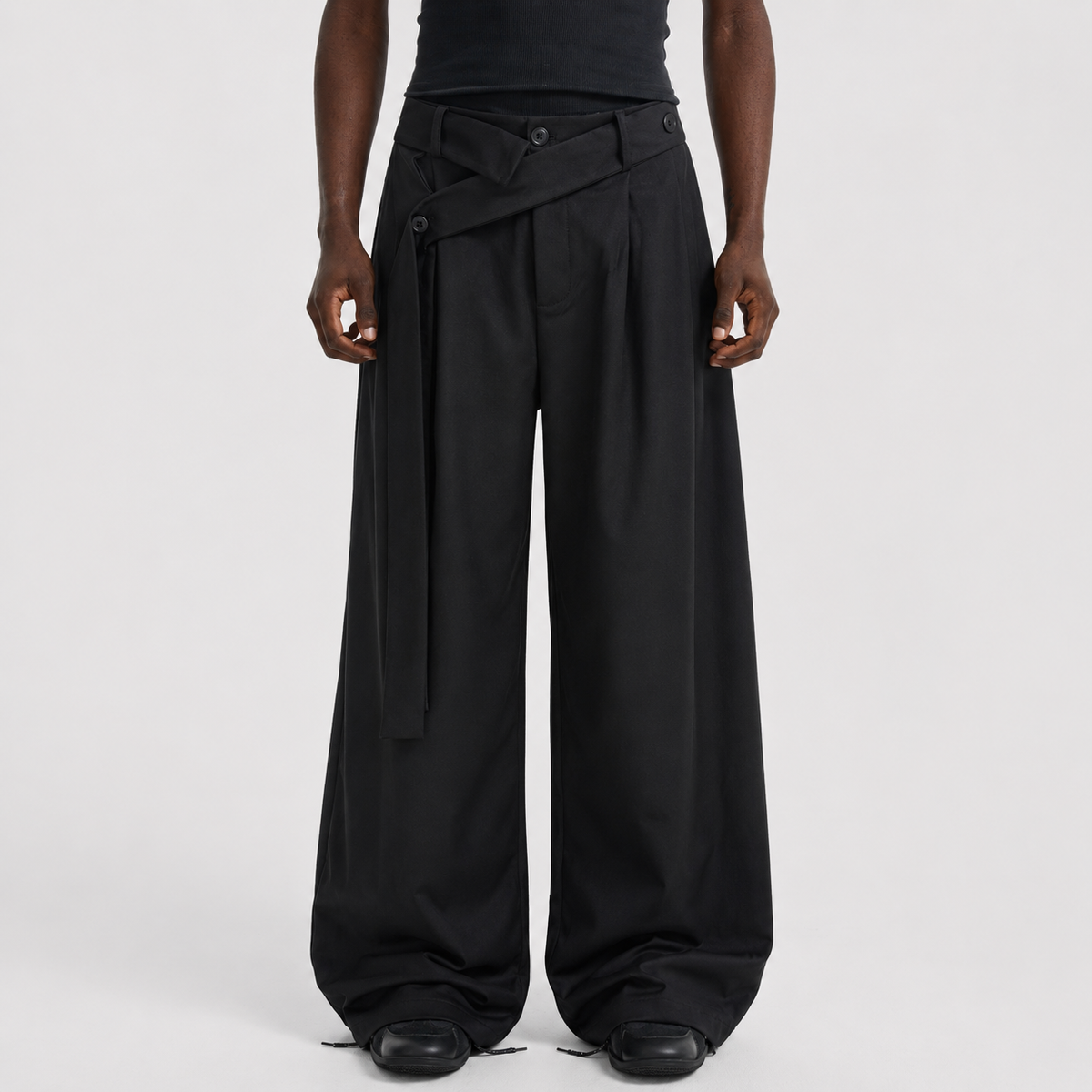 Pleated Belted Machete Track Pants - OMYGOODS