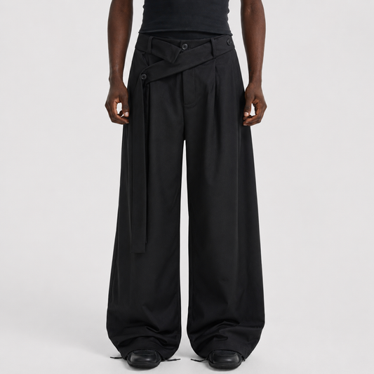 Pleated Belted Machete Track Pants - OMYGOODS