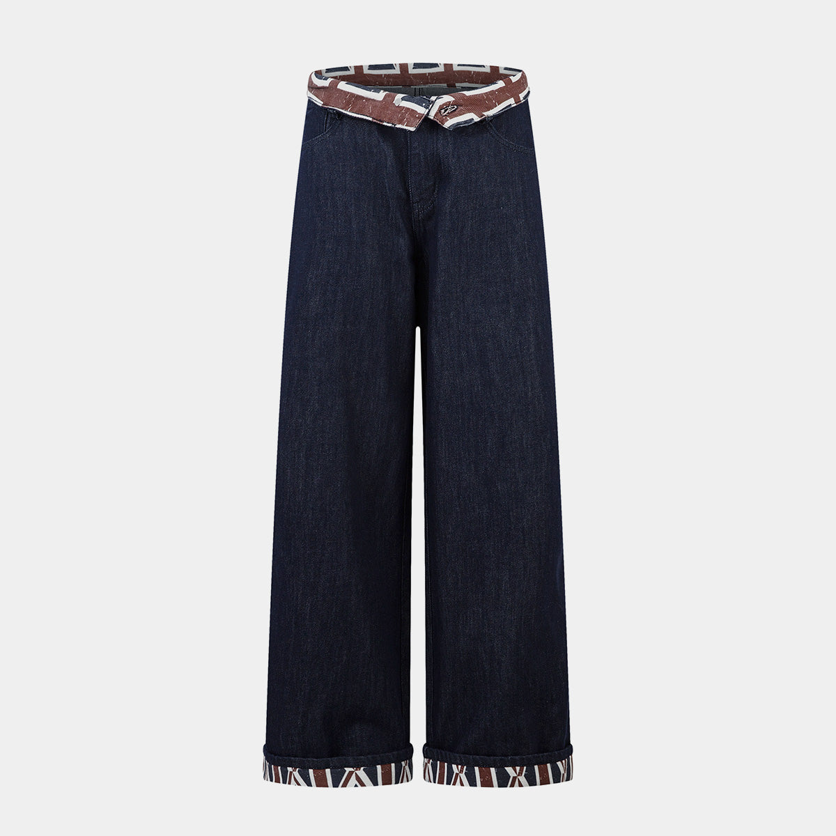 Retro Spliced Streetwear Denim | Y2K Wide Leg Baggy Jeans