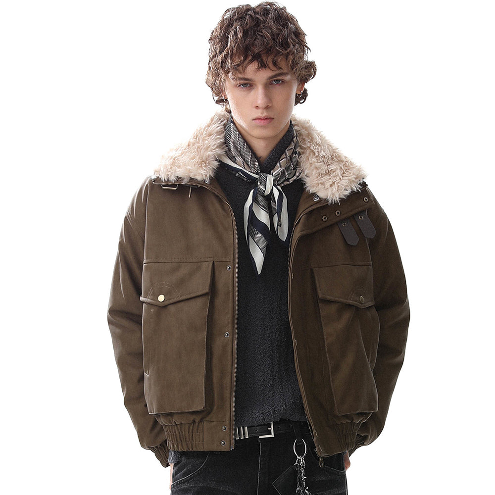 Vintage Pocket | Padded Suede Jacket