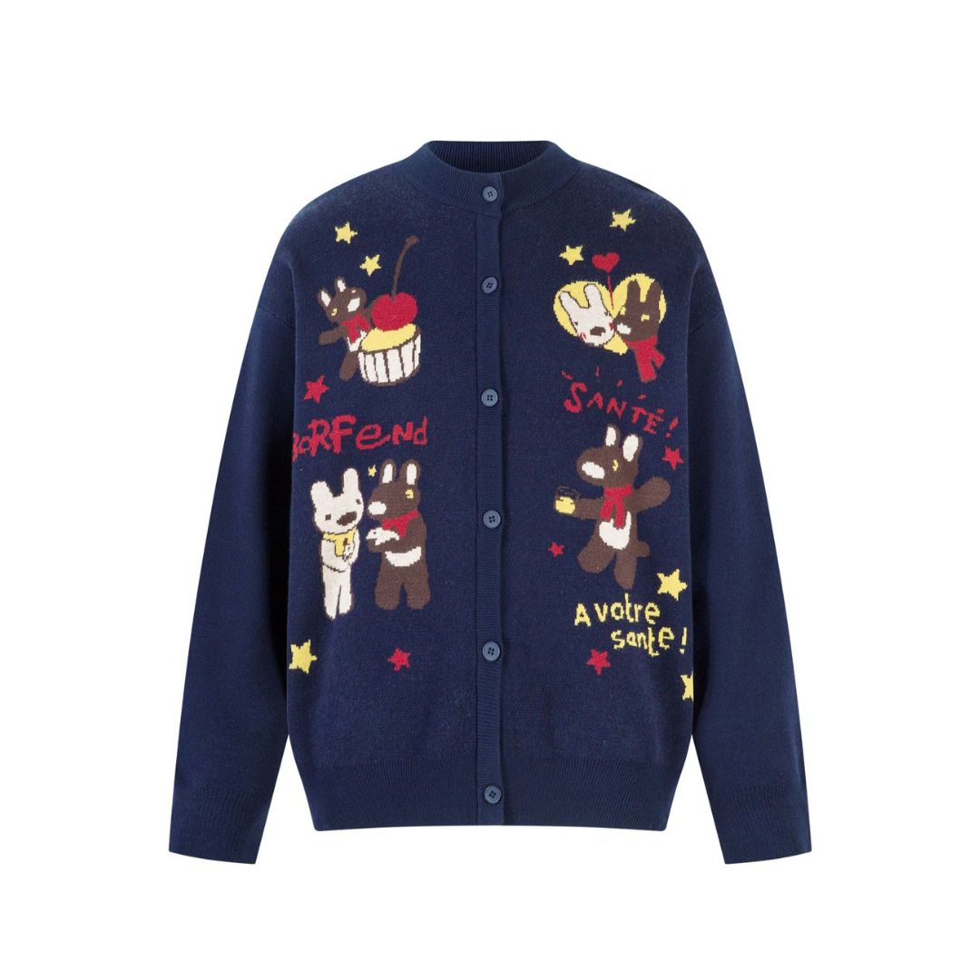 Whimsical Bear Cardigan Sweater
