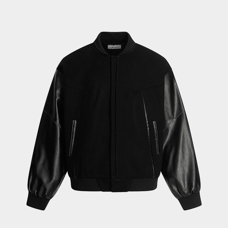 Retro Streetwear Outerwear | Vintage Leather Bomber Jacket