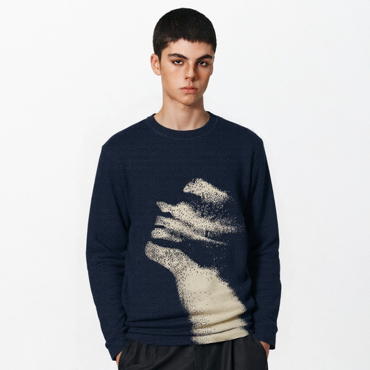 Abstract Embrace | Artistic Graphic Knit Sweater