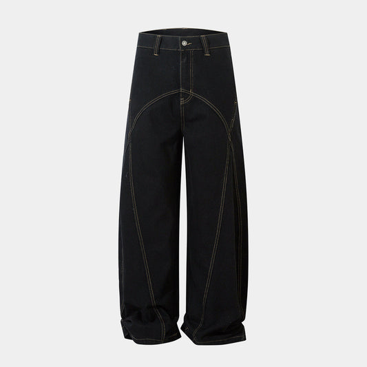 Geometric Stitch | Black Jeans for Effortless Style
